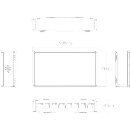 Сетевой коммутатор Onv ONV-H3008S: Порты только Gigabit Ethernet (10/100/1000)