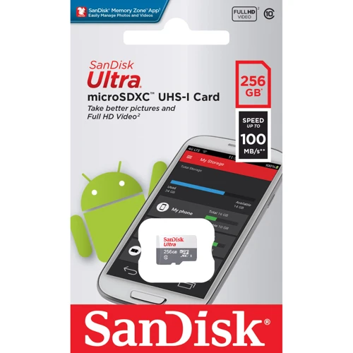 Карта пам'яті SanDisk 256GB microSDXC Сlass 10 UHS-I Ultra (SDSQUNR-256G-GN3MN): Тип карти MicroSDXC