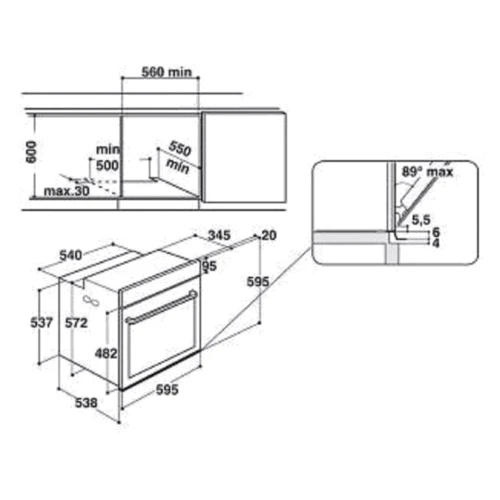 Духовой шкаф электрический Hotpoint-Ariston FI6861SHBL: Мощность подключения, Вт 3650