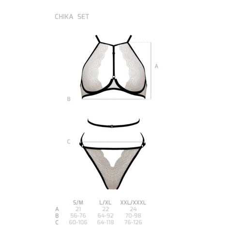 Комплект Passion CHIKA SET cream XXL/XXXL