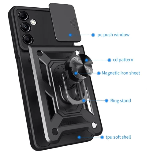Аксессуар для смартфона Mobile Case Camshield Serge Ring Black for Samsung A155 Galaxy A15 4G / A15 5G: Тип накладка на заднюю часть