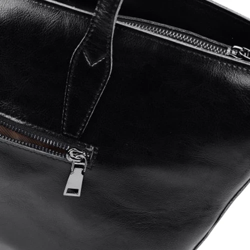 Жіноча сумка тоут Borsa Leather чорна (10t136-black): Тип Сумки