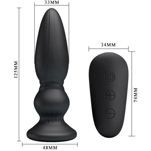 Анальный стимулятор с вибрацией и пультом ДУ - MR PLAY Super Power, BI-040086W-MR