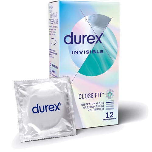 Презервативы латексные со смазкой DUREX № 12 INVISIBLE (ультратонкие)