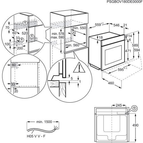 Духовой шкаф электрический Electrolux EOB8S31X: Класс энергопотребления A+