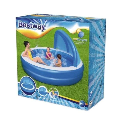 Бассейн семейный Bestway с козырьком от солнца 241-241-140 см (54337) фото 12