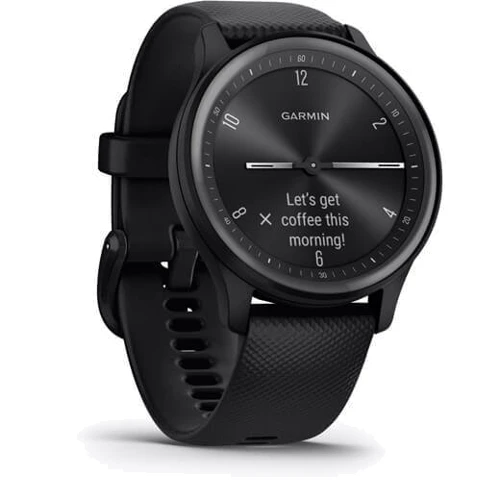 Смарт-часы Garmin Vivomove Sport Black Case and Silicone Band with Slate Accents (010-02566-00): Материал корпуса полимер армированный волокном