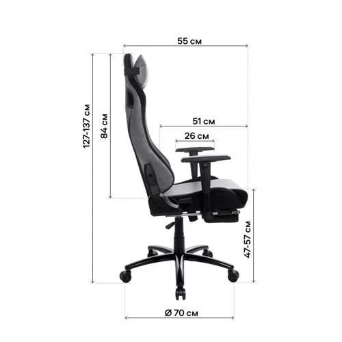 Ігрове крісло GT Racer X-5113F Fabric Gray фото 7