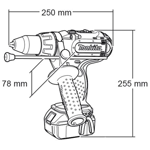 Шуруповерт аккумуляторный Makita BHP441RFE: Тип инструмента ударный