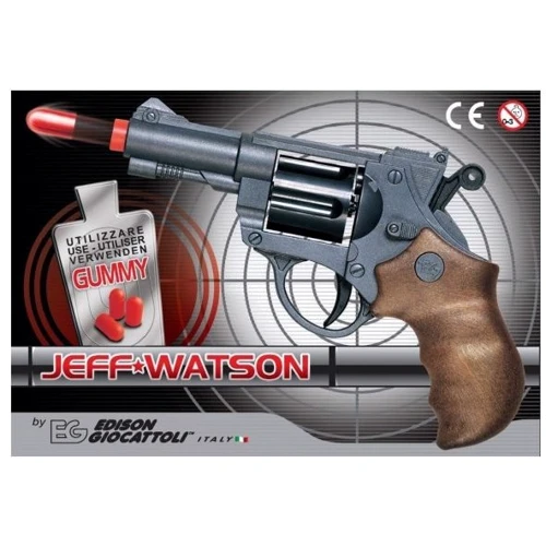 Пістолет EDISON Jeff Watson 19см 6-зарядний з кульками (459/21): Виробник Edison Giocattoli