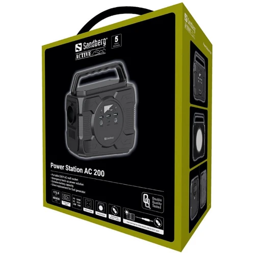 Зарядная станция Sandberg AC 200 173Wh, 200W: Разъемы для подзарядки Зарядка от сети, DC-разъем