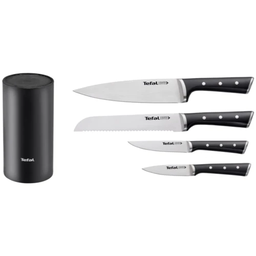 Набор кухонных ножей Tefal Ice Force в пластиковой колоде 4 шт. (K2325S75): Наименование Набор ножей в подставке