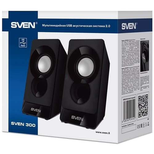 Акустична система Sven 300 Black: Матеріал корпусу Пластик