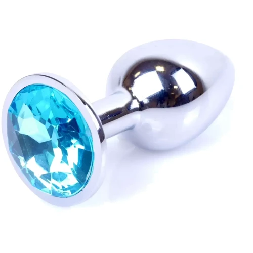 Анальная пробка Boss Series - Jewellery Silver PLUG Light Blue S (BS6400014)