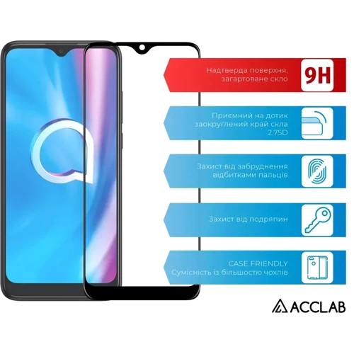 Защитное стекло для iPhone ACCLAB Tempered Glass Full Glue ESD Black for iPhone 13 Pro Max: Тип защиты экрана на экран