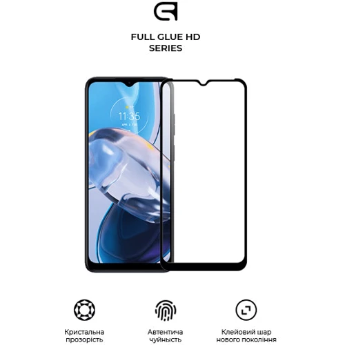 Аксессуар для смартфона Armorstandart Tempered Glass Full Glue HD Black for Motorola E22 (ARM67051): Цвет черный