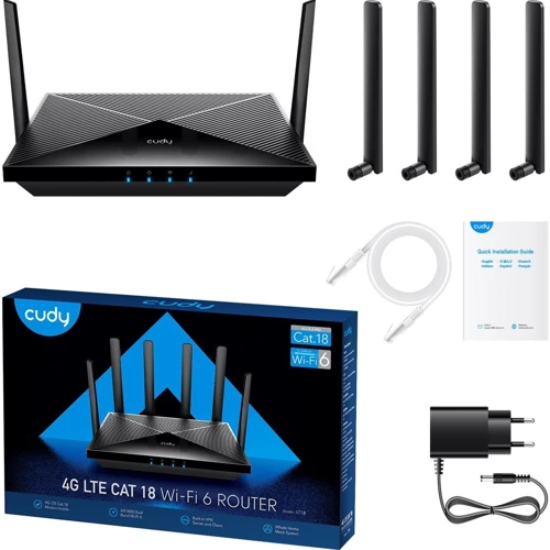 Маршрутизатор Wi-Fi Cudy LT18: Интерфейс подключения (LAN-порт) 3xGigabit Ethernet