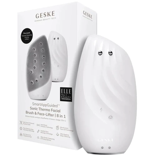 Очисна щітка для обличчя GESKE Sonic Thermo Facial Brush&Face-Lifter 8в1 white
