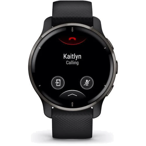 Смарт-часы Garmin Venu 2 Plus Slate Stainless Steel Bezel with Black Case and Silicone Band (010-02496-11): Цвет ремешка черный
