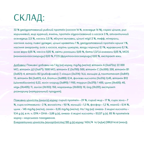 Сухой корм Optimeal Beauty Harmony Успокаивающий эффект для собак всех пород на основе морепродуктов 10 кг (4820215366847): Порода Все породы