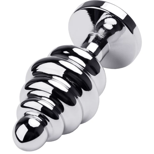 Анальная пробка с кристаллом Toyfa Metal Silver anal plug red gem