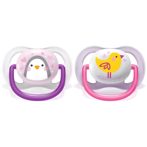 Пустушка ортодонтична Philips AVENT Ultra Air Animal для дівчаток 0-6 міс 2 шт (SCF080/06): Вид пустушки классическая