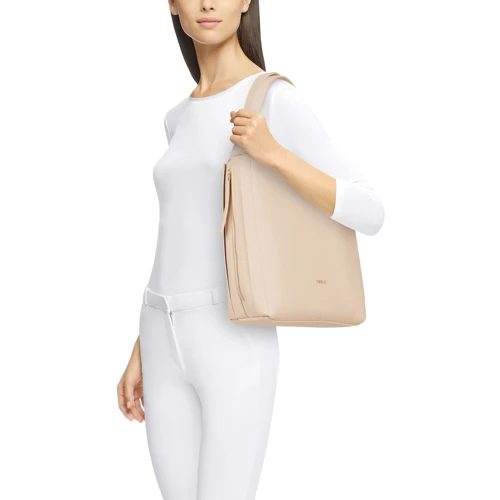 Женская сумка-мешок Furla Grace M Hobo W/Zip светло-розовая (BARVFGCNVD000B1T00): Фактура Матовая, Зернистая