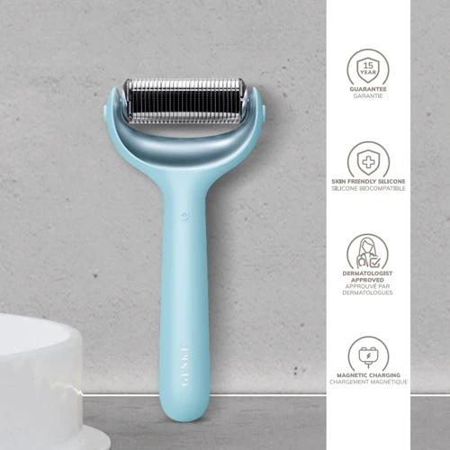 Електронний ролер для обличчя та тіла з мікроголками GESKE MicroNeedle Face&Body Roller 8в1 turquoise фото 3