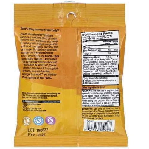 Zand Wild Cherry Honey Soother Дикая вишня медовые леденцы 15 шт: Форма выпуска Леденцы