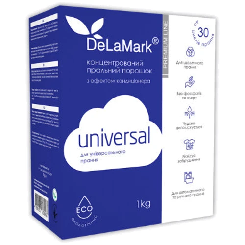 Стиральный порошок DeLaMark Premium Line Universal с эффектом кондиционера 1 кг