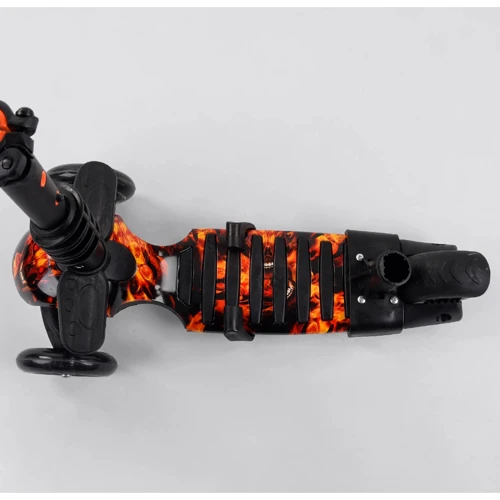 Самокат 5в1 Best Scooter, PU колеса, подсветка колес, Абстракция Black/Orange (102017): Тип колес литые