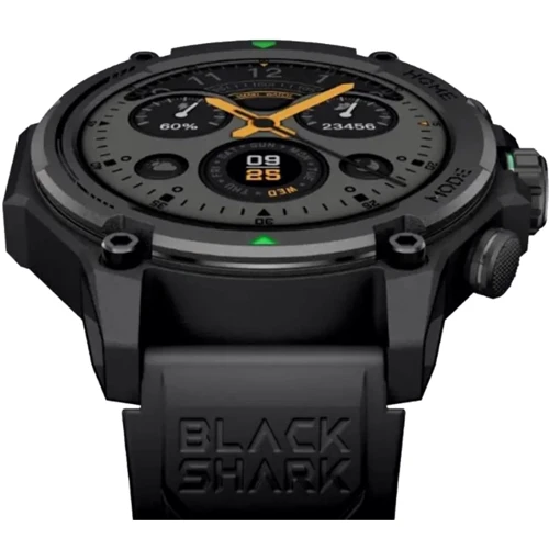 Смарт-часы Black Shark GS3 Black (UA): Фитнес-функции Пульсометр, Пульсоксиметр, Шагомер, Подсчет калорий, GPS-модуль