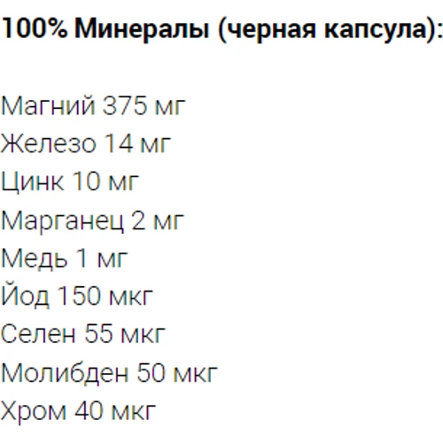 Trec Nutrition 100% Vitamins Minerals Витамины и минералы 60 капсул: Форма выпуска Капсулы