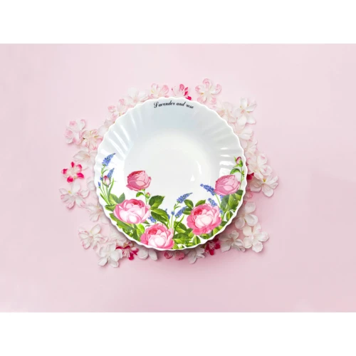 Тарелка десертная Vittora Wave Лаванда и роза 19 см (V-190LR)