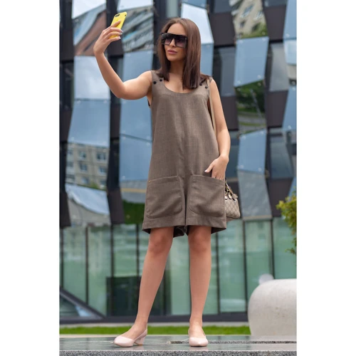 Комбинезон FLFashion Гавана ФКГ 3057 XXL-3XL хаки: Вид Комбинезоны