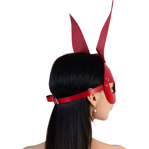 Шкіряна маска Зайчики Art of Sex - Bunny mask, червоний