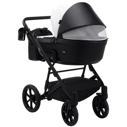 Коляска 2 в 1 Bair Kiwi кожа 100% BK-51/15 белый - черный: Материал колес резина