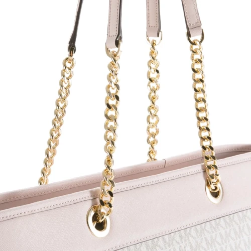 Женская сумка тоут Michael Kors светло-бежевая (194900069271): Тип ручки С двумя ручками, Длинная ручка, На цепочке