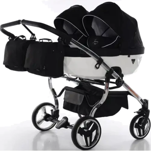 Универсальная коляска для двойни 2 в 1 Junama Diamond S-line Duo 03, черный (JD-SL-DUO-03)