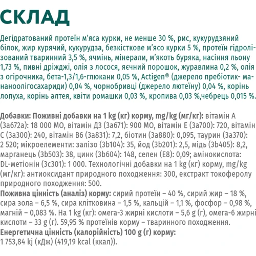 Сухой корм Optimeal Kittens для котят со вкусом курицы 6x0.65 кг (4820083905339): Основные ингредиенты Курица