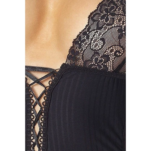 Боди со шнуровкой Passion ZOJA BODY black 4XL/5XL