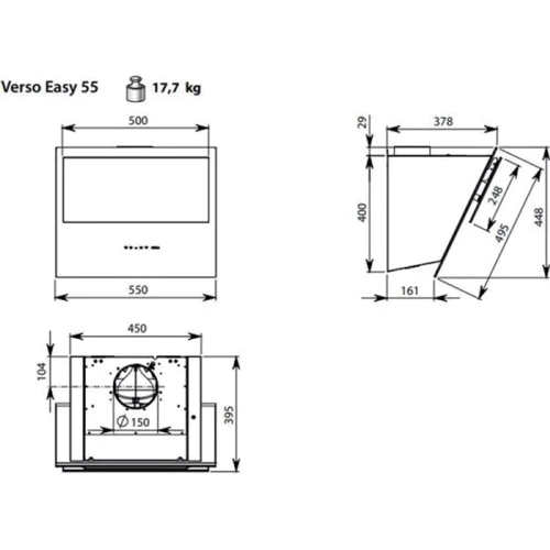 Витяжка Falmec Verso Easy 55 Black 800 (CVXN55.E2P2#ZZZN491F): Управління Сенсорное
