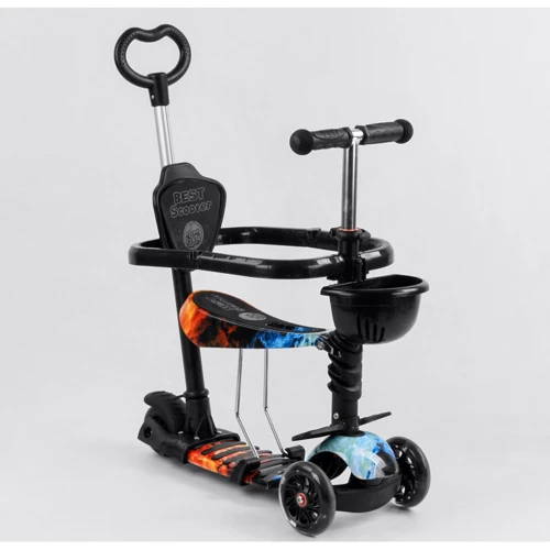 Детский самокат 5 в 1 Best Scooter S 5203 Огонь и лед