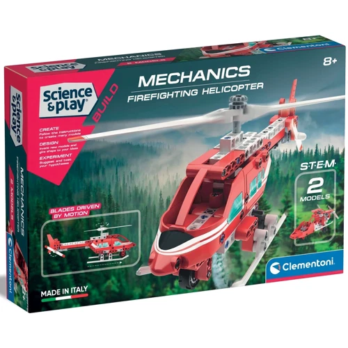 Конструктор 2 в 1 Clementoni Firefighting Helicopter серия Science & Play 160 деталей (75075)
