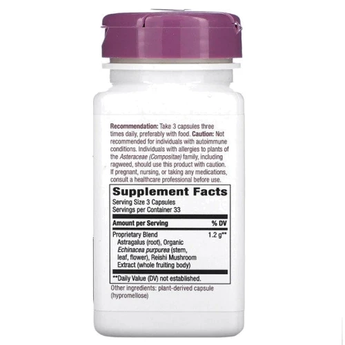 Nature's Way Echinacea Astragalus And Reishi 400 mg Ехінацея Астрагал і Рейша 100 веганських капсул: Форма випуску капсули