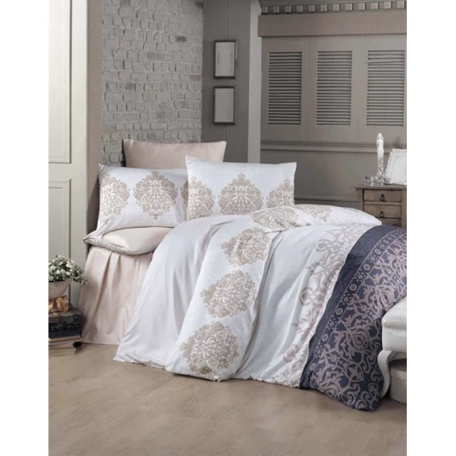Комплект постельного белья Victoria Sateen Asrin евро молочный (35264_2,0)