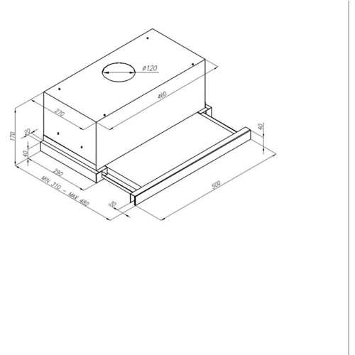 Вытяжка Perfelli TL 5207 W: Тип монтажа встраиваемый