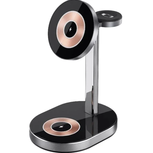 Зарядное устройство WIWU Wireless Charger Stand MagSafe Wi-W003 Black for iPhone 16 I 15 I 14 I 13 I 12 series and Apple Watch: Тип беспроводное