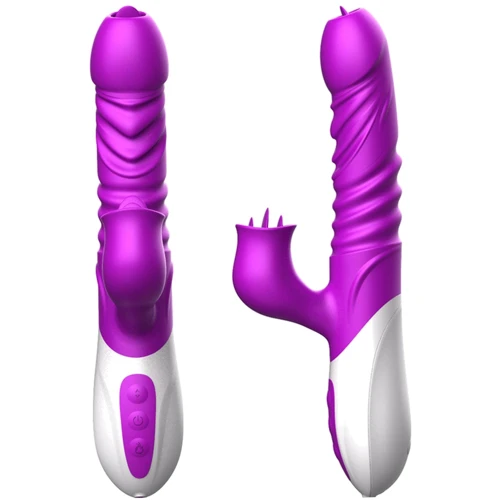 Вибратор с ротацией, толчками и подогревом BOSS Foxshow Vibrator Purple
