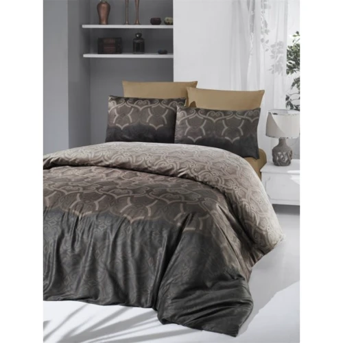 Комплект постельного белья Victoria Sateen Pandora Brown сатин евро коричневый (51719_2,0)
